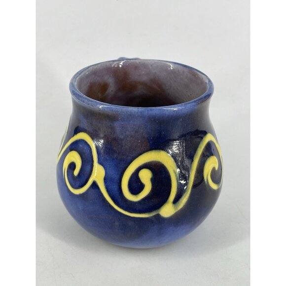 Earthworks Studio Pottery Barbados Decorative Art Handmade Painted Coffee Mug - Picture 2 of 8